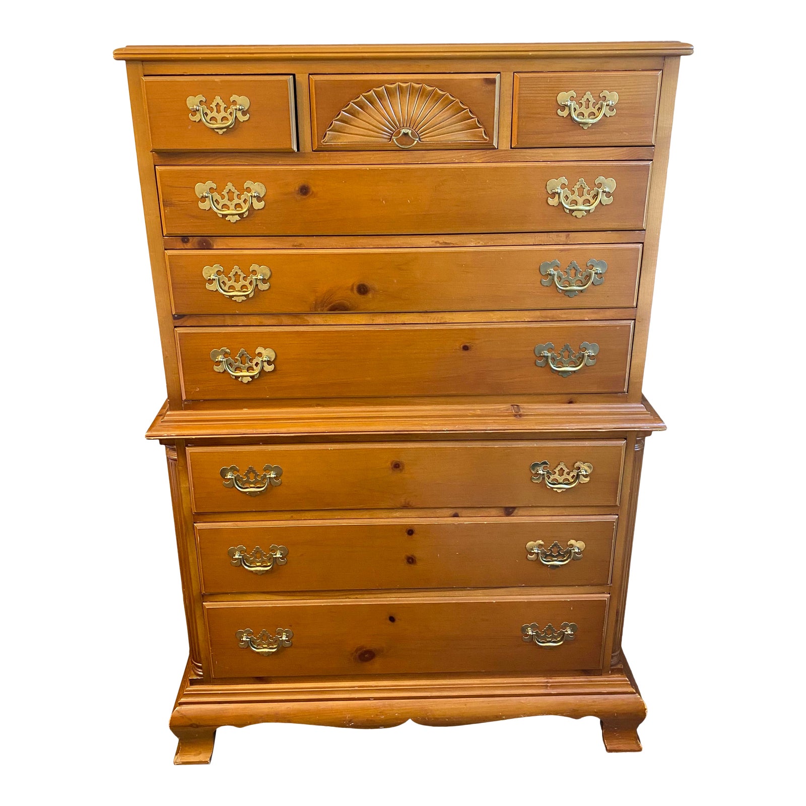 Drexel Heritage Chippendale Cherry Wood Chest of Drawers Chairish