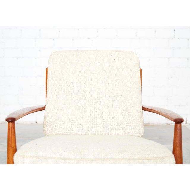 Beige Mid-Century FD118 Easy Chair in Teak by Grete Jalk for France & Søn, 1960s For Sale - Image 8 of 17