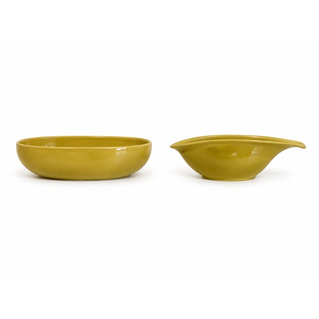 1940s 1940s Mid-Century Modern Russel Wright for Steubenville American Modern Chartreuse Dinnerware – 60-Piece Mid-Century Modern Service For Sale - Image 5 of 11