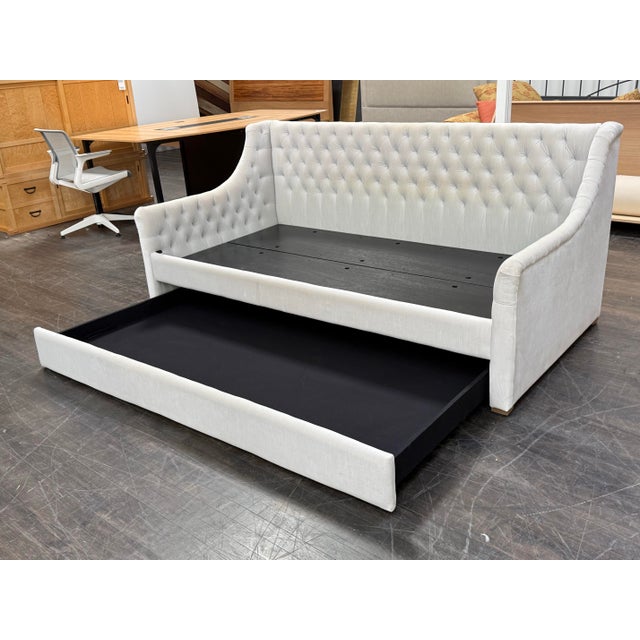 Restoration Hardware Twin Size Restoration Hardware Devyn Tufted Daybed + Trundle For Sale - Image 4 of 12