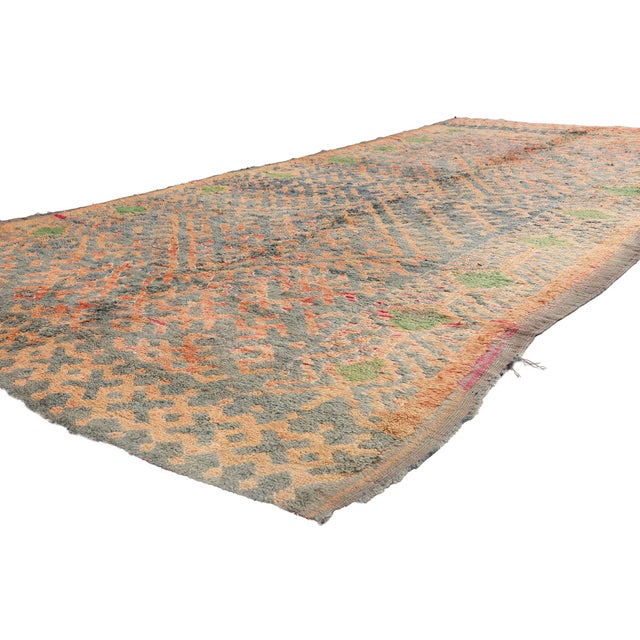 21915 Vintage Talsint Moroccan Rug, 05'08 x 11'02. The Guardian’s Passage: A Vintage Talsint Moroccan Masterpiece of...