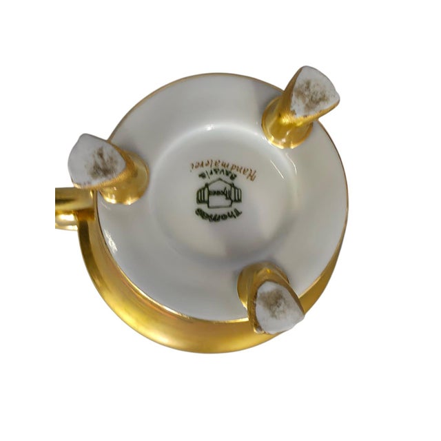 Art Deco Egypt Cup and Saucer with Geometric Sun Pattern and Gilt Feet from Eschenbach Bavaria, Germany, 1920s, Set of 2 For Sale - Image 11 of 17