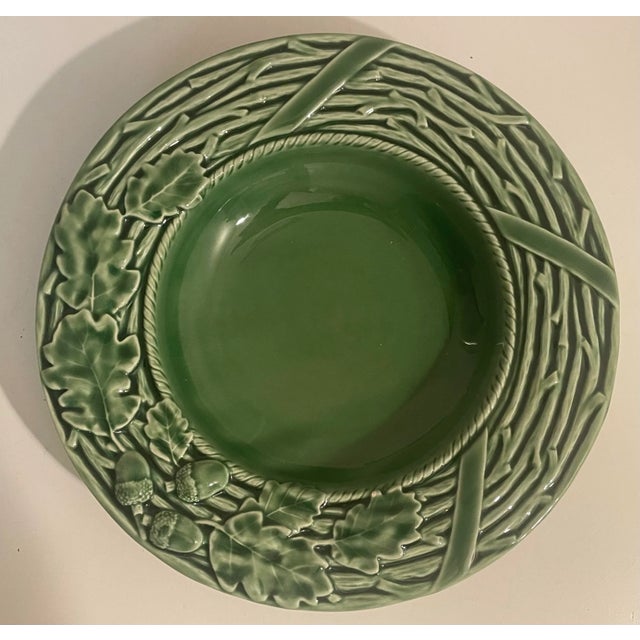 Offering a set of 6 beautiful Bordallo Pinheiro Majolica bowls for pasta or soup. They were made in Portugal in the mid-...