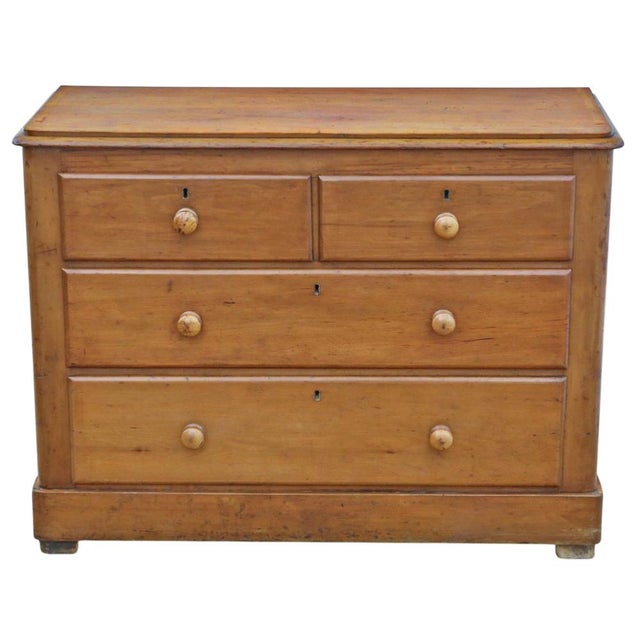 Antique Victorian Pine Chest of Drawers, 1800s For Sale - Image 3 of 9