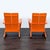 Room & Board Room & Board Emmet Orange Outdoor Rocking Chair Pair and Table Set For Sale - Image 4 of 9