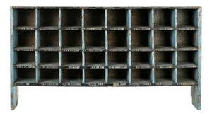 Antique Workshop Cabinet with 32 Compartments