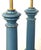 each lamp of columnar form with long cylindrical neck over a stepped base all resting on a brass foot; 18.5" (top of...