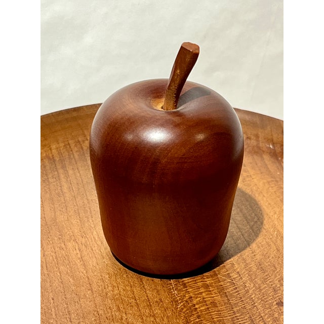 Mid Century MCM Wooden Fruit and Pedestal Bowl. Monkey Pod Fruit, Wood Centerpiece For Sale - Image 4 of 9