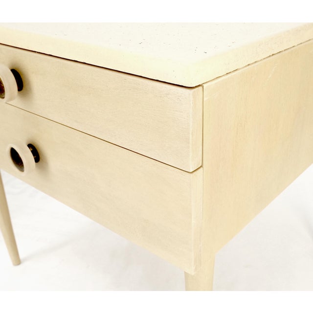 Mid-Century Modern Bleached Walnut Cork Tops Paul Frankl End Side Tables MINT! For Sale - Image 15 of 18