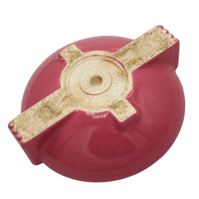1930s 1930s Streamline Art Deco Snuf a Rette Pink Ashtray by National Porcelain Co For Sale - Image 5 of 7