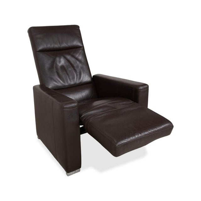Leather and Chrome Alba Armchair with Manual Reclining Function from Brühl For Sale - Image 4 of 15
