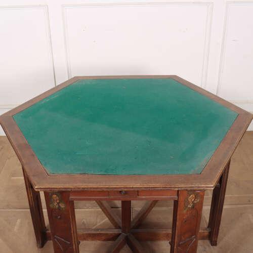 Arts and Crafts Walnut Cards Table, 1890s For Sale - Image 10 of 12