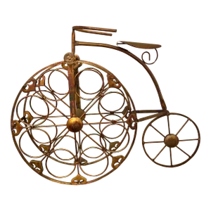 Vintage Large Brass Like Bicycle Wine Bottle Rack