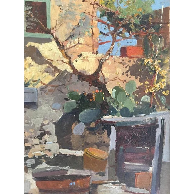 1950s Ezelino Briante, Sunny Day in Capri, 1955, Oil on Panel, Framed For Sale - Image 5 of 12