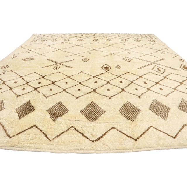 Tribal Contemporary Beni Mrirt Moroccan Rug, 11'11 X 13'02 For Sale - Image 3 of 12