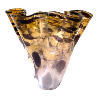 Vintage Murano Glass Bowl, Signed by Artist For Sale
