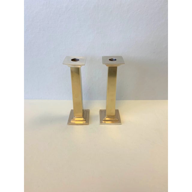 1980s Neoclassic Column Candlesticks - a Pair For Sale - Image 4 of 9