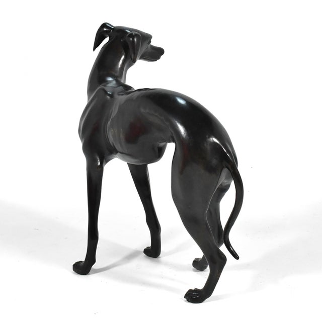 1970s Bronze Whippet or Greyhound Dog Sculpture For Sale - Image 5 of 12