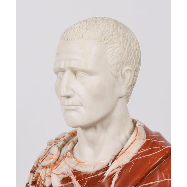 Stone Vintage Portrait Bust of Roman Emperor Otho, 20th Century, Carrara Marble For Sale - Image 7 of 15