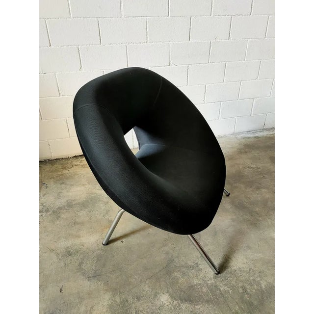 Vintage Italian Upholstered Steel Chair For Sale - Image 5 of 8