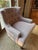 Transitional Pair of Gray Tufted Upholstered Club Chairs For Sale - Image 3 of 5