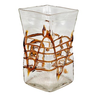 Vintage Fulvio Bianconi Murano Art Glass Vase For Sale