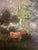 Antique English landscape having beautiful details and sky. Oil on canvas