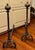 Gothic Very Large Antique 19th Century French Baroque Wrought Iron and Bronze Andirons With Gothic Tudor Arch for Limestone Fireplace Mantel For Sale - Image 3 of 15