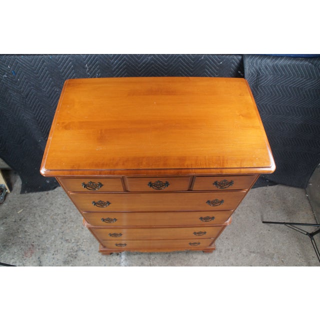 Early 20th Century Early 20th Century Kling Olde Orchard Maple Colonial Chippendale Tallboy Dresser Chest of Drawers For Sale - Image 5 of 11