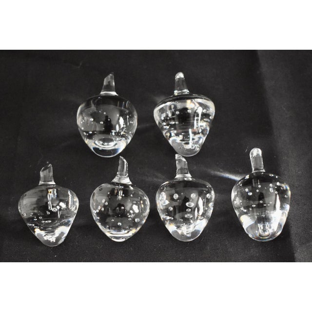 Glass Vtg. Steuben Set of Six Crystal Strawberries W/Box For Sale - Image 7 of 18