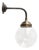 Vintage Clear Glass, Brass and Cast Iron Sconces For Sale