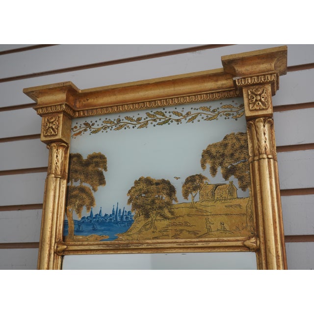 Age: Approx: 30 Years Old Details: 9D Gold Beveled Glass Mirror High Quality Construction Newly Papered Back Federal Style...