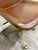 Traditional World Market Marina Cognac Brown Faux Leather Adjustable Swivel Office Chair For Sale - Image 3 of 14