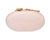 Metal Joanna Oval Clutch in Pale Pink With Gold Flower Clasp For Sale - Image 7 of 7