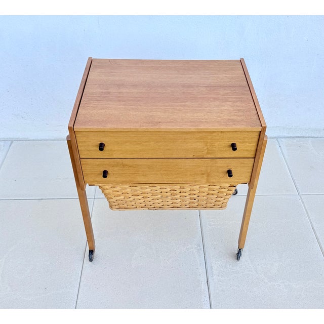 German Sewing Box with Drawers and Basket, 1970s, in Good conditions. Designed 1970 to 1979