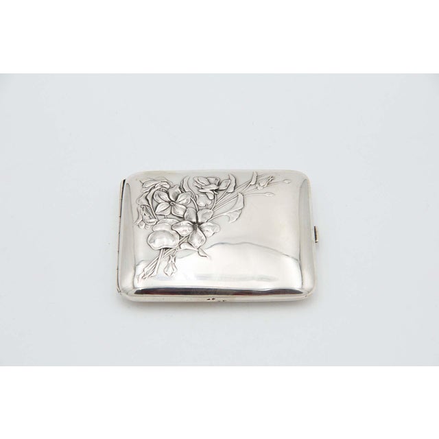 Silver Cigarette Case with Art Nouveau Reliefs For Sale - Image 3 of 3