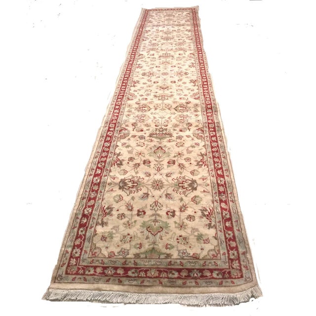 Vintage Middle Eastern Wool & Silk Runner For Sale - Image 11 of 11