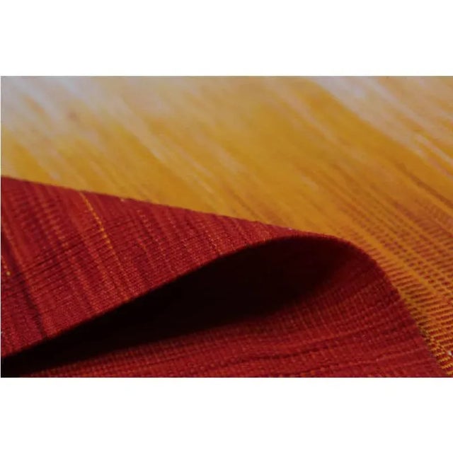 Textile Handwoven Red/Orange Persian Kilim Area Rug 9'10" X 13'1" For Sale - Image 7 of 9