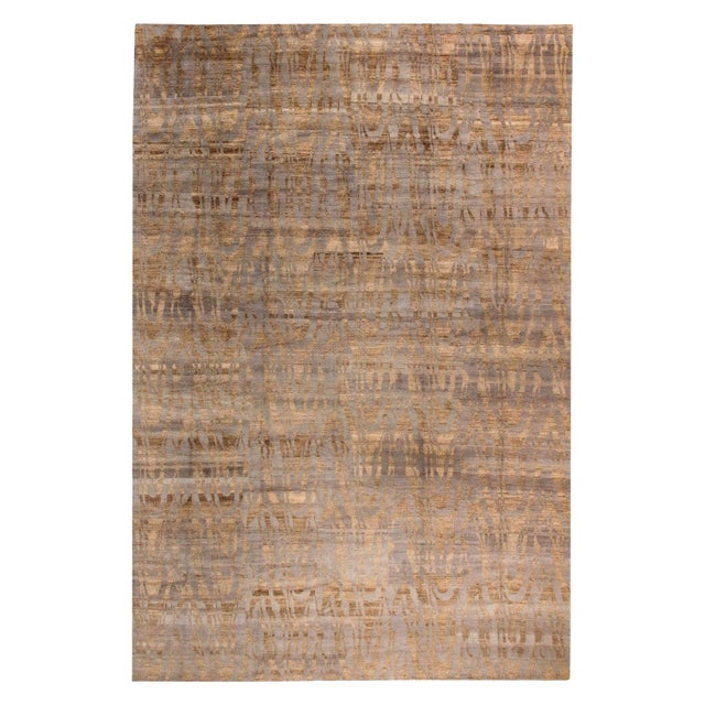 Contemporary Tibetan Shadows Handmade Silk and Wool Rug by Doris Leslie Blau For Sale