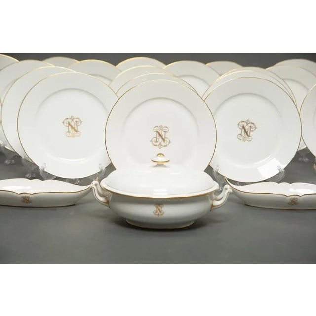 Traditional Napoleon Dinner Service from Sevres, Set of 29 For Sale - Image 3 of 12
