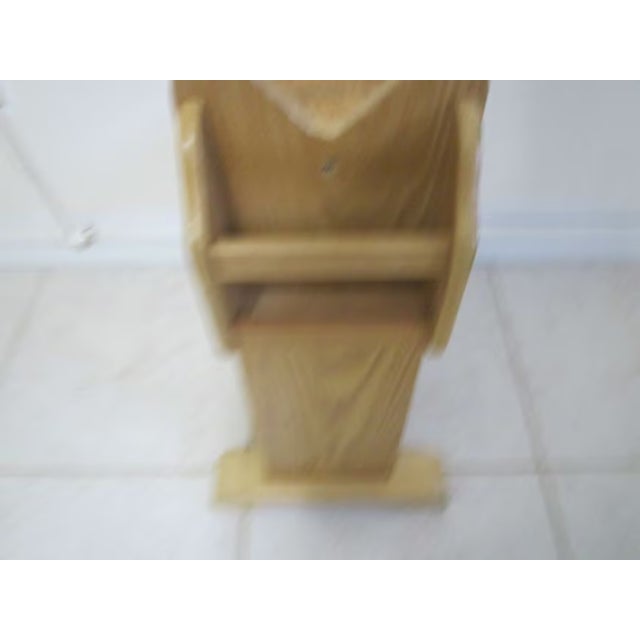 Vintage Wood Magazine Rack Side End Table With Cup Holder Brown Freestanding For Sale - Image 4 of 7