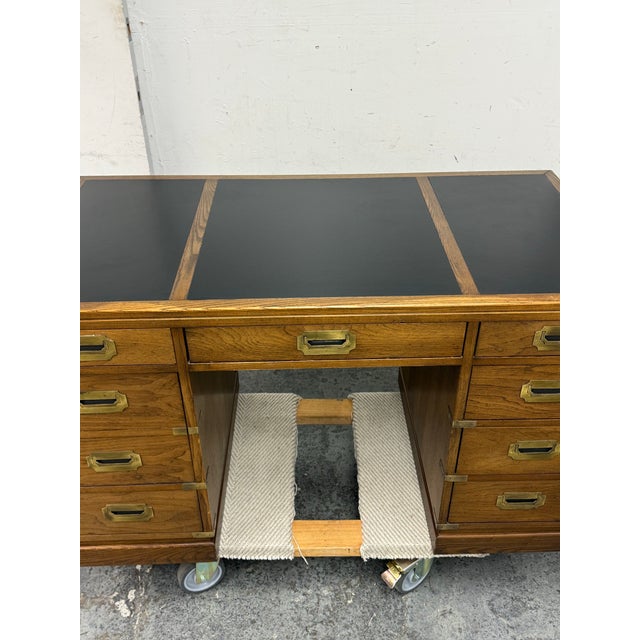 Brown Circa 1970's Sligh Furniture Campaign Desk For Sale - Image 8 of 12