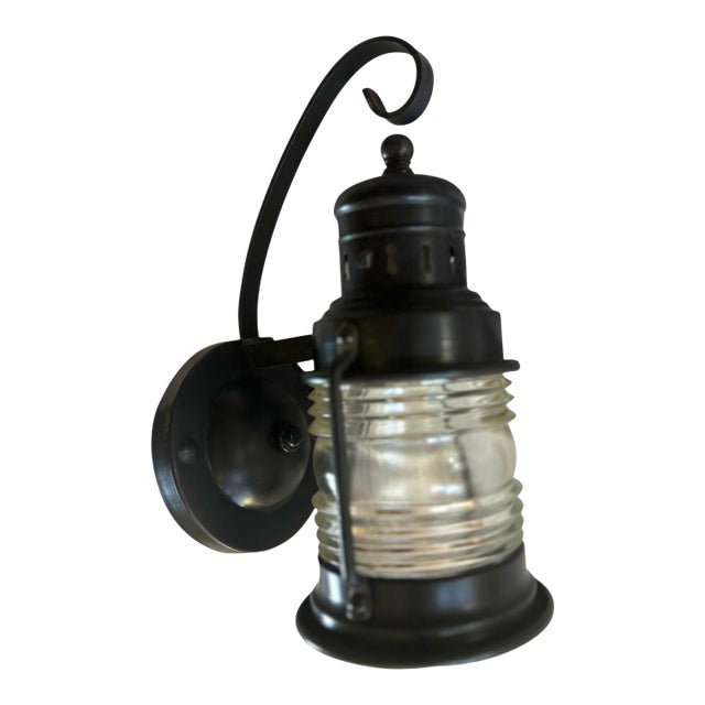Circa 1939’s Outdoor Porch Lantern With Original Bronze Patina For Sale