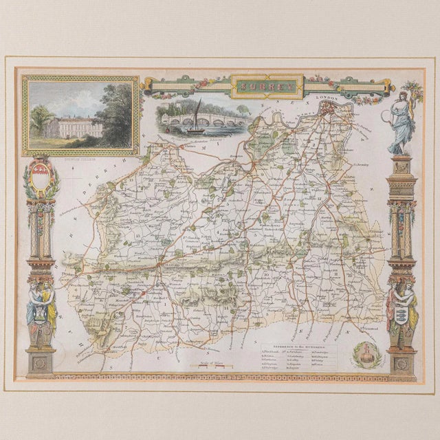 1860's Antique County Map For Sale - Image 4 of 12
