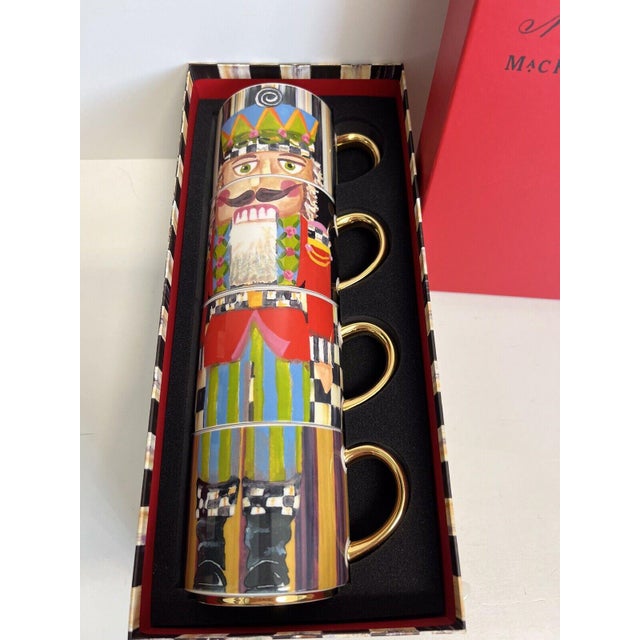 2020s Contemporary Mackenzie-Childs Christmas Nutcracker Soldier Stacking Mugs- Set of 4 For Sale - Image 5 of 5