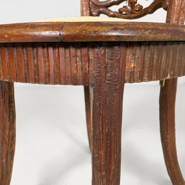 Italian 19th Century Style Chair in Wood and Embroidered Fabric, 1930s For Sale - Image 15 of 18