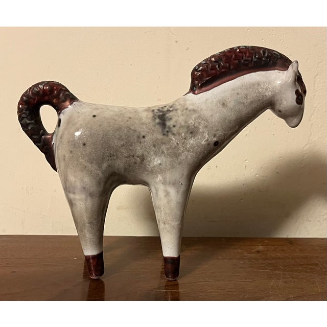 1960s Italian Mid-Century Modern Pottery Horse Sculpture Circa 1960 For Sale - Image 5 of 12