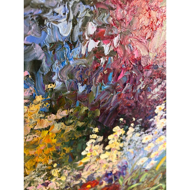Late 20th Century Large Mid-Century Style Mediterranean Coastal Terrace Oil Painting - Signed "W. Brittain" For Sale - Image 9 of 10
