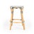 2020s Tobias 24 in. Seat Height Round Rattan Backless Counter Stool, White/Navy Dot / Natural Rattan Frame For Sale - Image 5 of 8