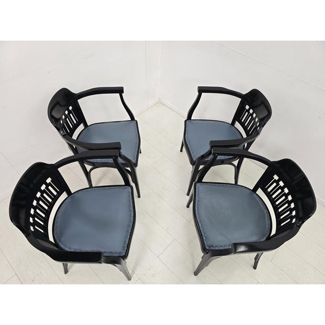 Antique Vienna Secession No. 714 Armchairs by Gustav Siegel for Jacob & Josef Kohn, 1890s, Set of 4 For Sale - Image 18 of 18